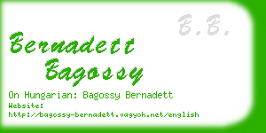 bernadett bagossy business card